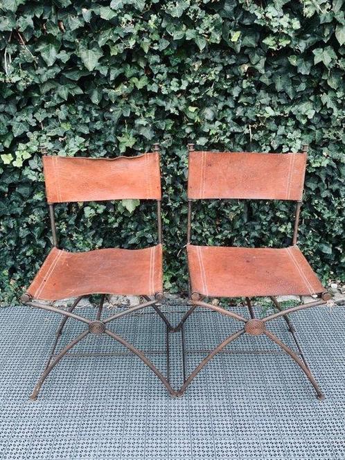 Stoel (2) - Smeedijzer - Set van Safari Stoelen, Antiek en Kunst, Curiosa en Brocante