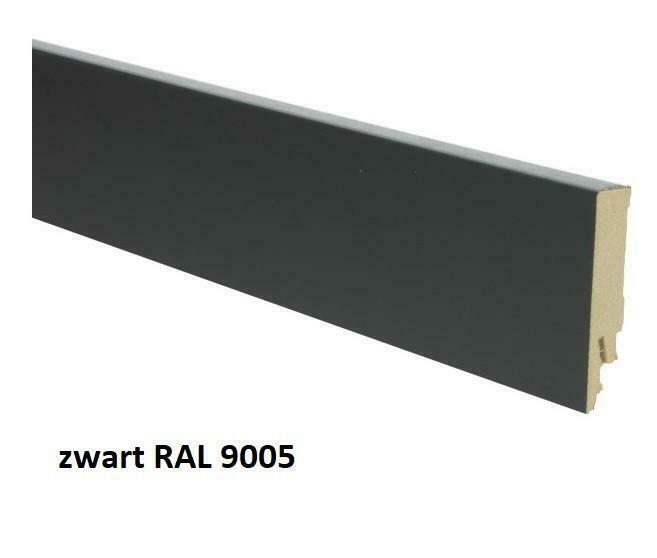 MDF Blok Model ZWART Ral 9005 Plint 14x90mm / Lengte 2400mm, Doe-het-zelf en Bouw, Plinten en Afwerking, Ophalen of Verzenden