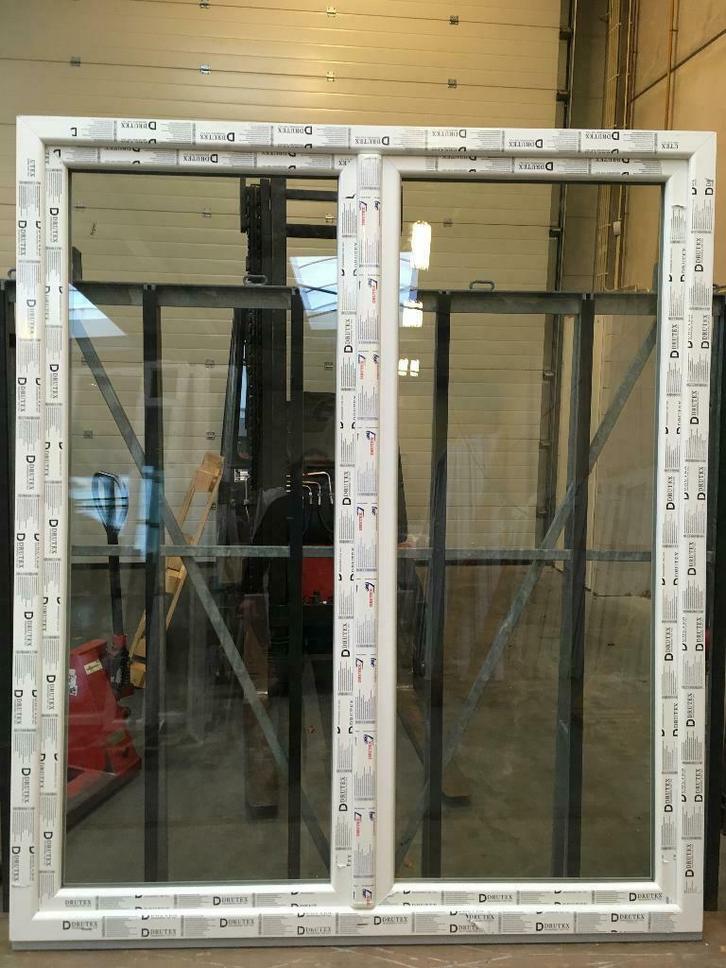 PVC Raam Draai-Draaikiep zonder middenstijl B160 en 180xH215, Doe-het-zelf en Bouw, Glas en Ramen, Dubbelglas, Nieuw, Gevelraam of Ruit