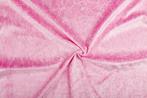 Velours roze stof - 10m rol - Polyester - Goedkoop!, Nieuw, Verzenden