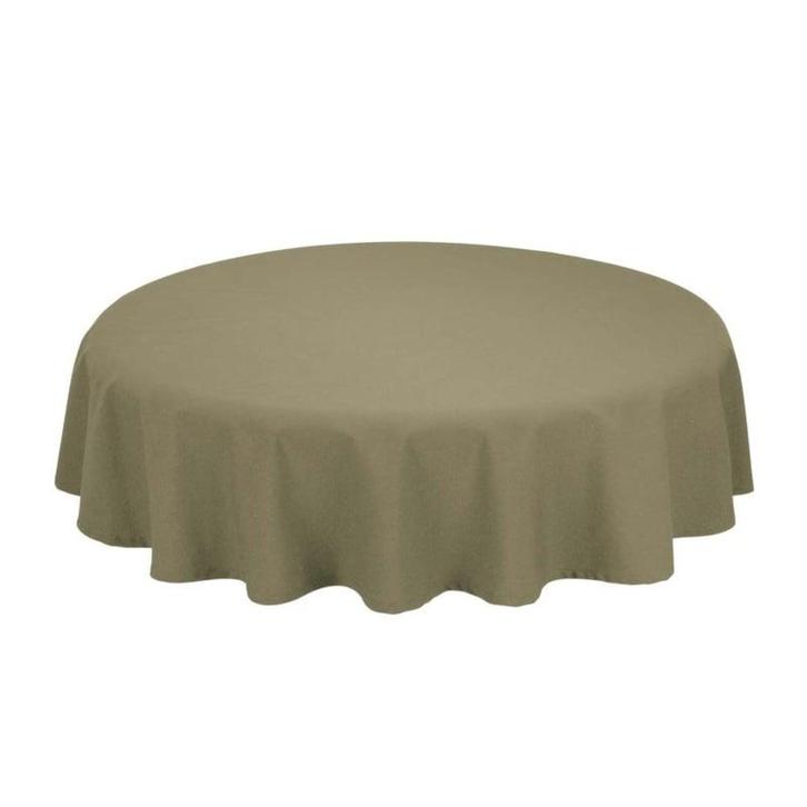 Nappe de Table Ronde Olive Vert 230cm Ø - Treb SP, Huis en Inrichting, Keuken | Textiel, Overige kleuren, Nieuw, Verzenden