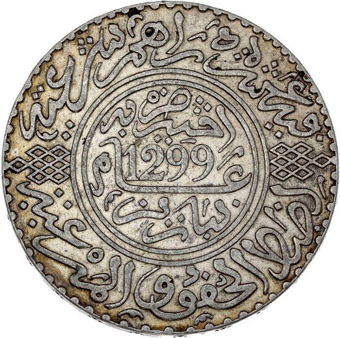 Marokko. 10 Dirhams 1882, Postzegels en Munten, Munten | Europa | Niet-Euromunten