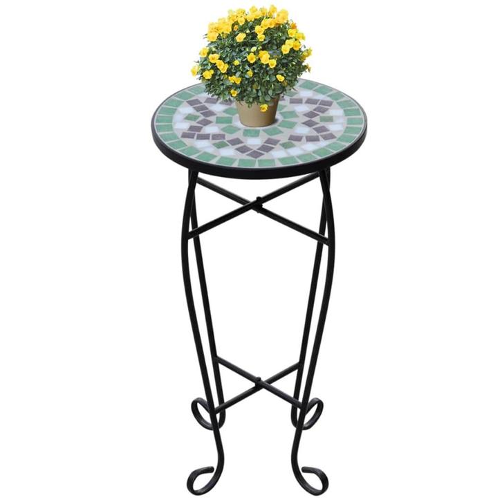 vidaXL Bijzeltafel mozaïek groen en wit, Tuin en Terras, Bloembakken en Plantenbakken, Nieuw, Verzenden