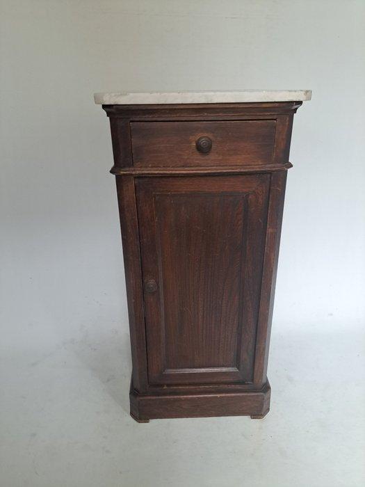 Armoire - table de nuit - Chêne, Marbre - Petit meuble avec, Antiquités & Art, Antiquités | Autres Antiquités