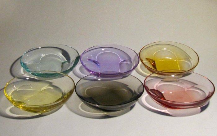 Ludwig Moser und Söhne - Rudolf Eschler - Plat (6) - Verre, Antiek en Kunst, Antiek | Glaswerk en Kristal