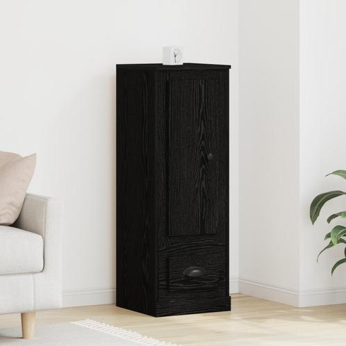 vidaXL Hoge kast Zwart Eiken 36x35,5x103,5 cm Gelaagd Hout, Huis en Inrichting, Kasten | Dressoirs, Nieuw, Verzenden
