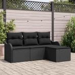 vidaXL Tuinbank Set met kussen met opslag 4 pcs Zwart poly, Tuin en Terras, Verzenden, Nieuw