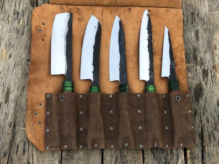 Keukenmes - Handgemaakte verzamelobjecten set koks messen, Antiek en Kunst, Antiek | Keukengerei