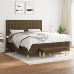 vidaXL Boxspring met matras stof donkerbruin 160x200 cm, Verzenden, Nieuw