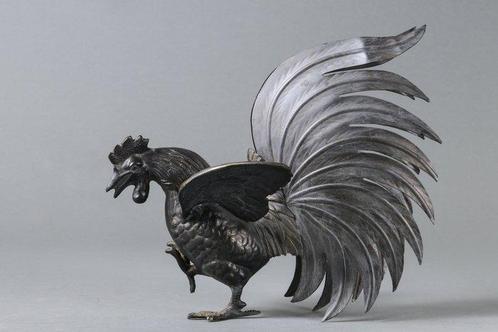 Fighting Cocks - Rooster Pair Ornamnets - Statue Métal -, Antiek en Kunst, Antiek | Overige Antiek