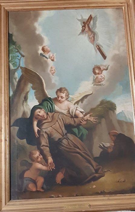 Pompeo Batoni (1708-1787), Seguace di - Estasi di San, Antiquités & Art, Art | Peinture | Classique