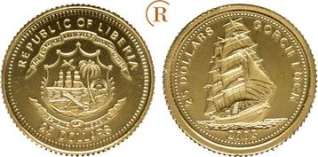 25 Dollar 1,23 Gramm Feingoud Gorch Fock 2003 Liberia: goud beschikbaar voor biedingen
