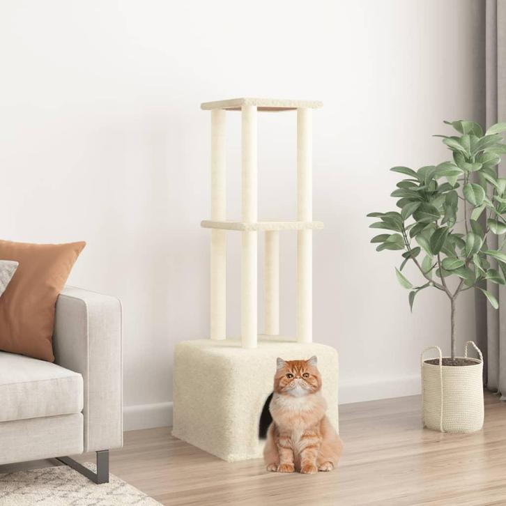 vidaXL Kattenmeubel met sisal krabpalen 133,5 cm, Dieren en Toebehoren, Katten-accessoires, Nieuw, Verzenden