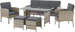Tweedekans | Juskys Loungeset / Tuinset Turijn - 7 personen, Tuin en Terras, Tuinsets en Loungesets, Ophalen of Verzenden, Nieuw