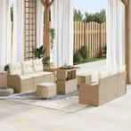 vidaXL Tuinbank Set 9 pcs Beige poly rattan, Jardin & Terrasse, Verzenden