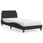 vidaXL Lit avec matelas noir 90x200 cm velours, Verzenden, Neuf