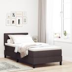 vidaXL Boxspringbed met matras Donkerbruin 100x200 cm Stof, Huis en Inrichting, Verzenden, Nieuw