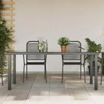 vidaXL Tuintafel 190x90x74 cm aluminium en glas zwart, Jardin & Terrasse, Tables de jardin, Verzenden