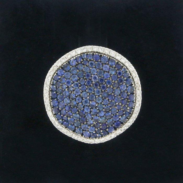 Bibigi - Ring - 18 karaat Witgoud - 2.78ct. tw. Saffier -, Handtassen en Accessoires, Ringen