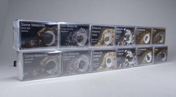 10 météorites encadrées 2 x 5 + 2 téktites - 12 st - (12)