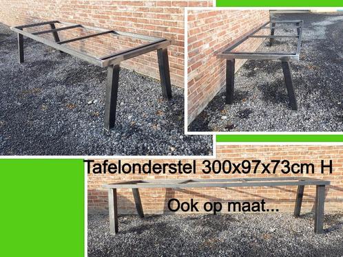 Nieuw stalen tafelonderstel 300x97x73cm - tuintafel - tafel, Tuin en Terras, Tuintafels, Nieuw, Metaal, Rechthoekig, Ophalen