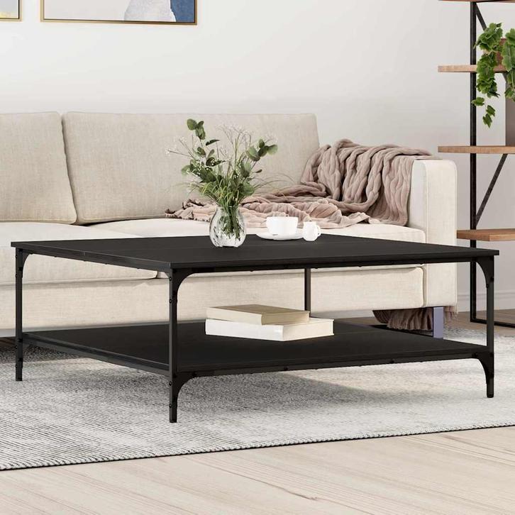 vidaXL Salontafel Zwart eiken 100 x 100 x 40 cm Bewerkt hout, Huis en Inrichting, Tafels | Salontafels, Nieuw, Verzenden