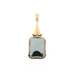 Gouden hanger met hematiet (vintage gouden hanger, vintage), Handtassen en Accessoires, Bedels, Ophalen of Verzenden, Gebruikt