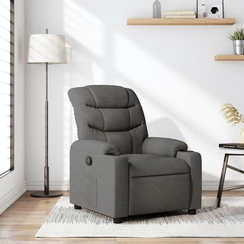 vidaXL Fauteuil inclinable Gris foncé Tissu, Maison & Meubles, Fauteuils, Neuf, Envoi