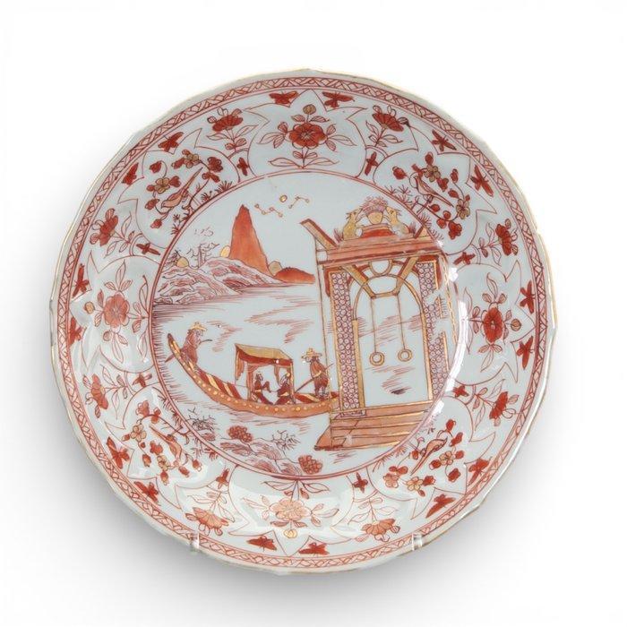 Een paar zeldzame borden - gezicht op brug voorhout Den Haag, Antiek en Kunst, Antiek | Overige Antiek