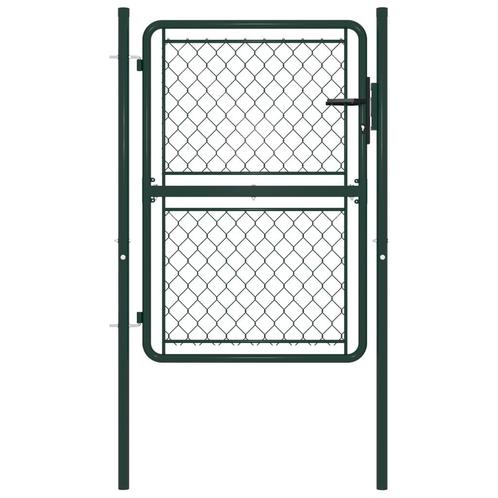 vidaXL Poort 100x125 cm staal groen, Jardin & Terrasse, Portes de jardin, Envoi