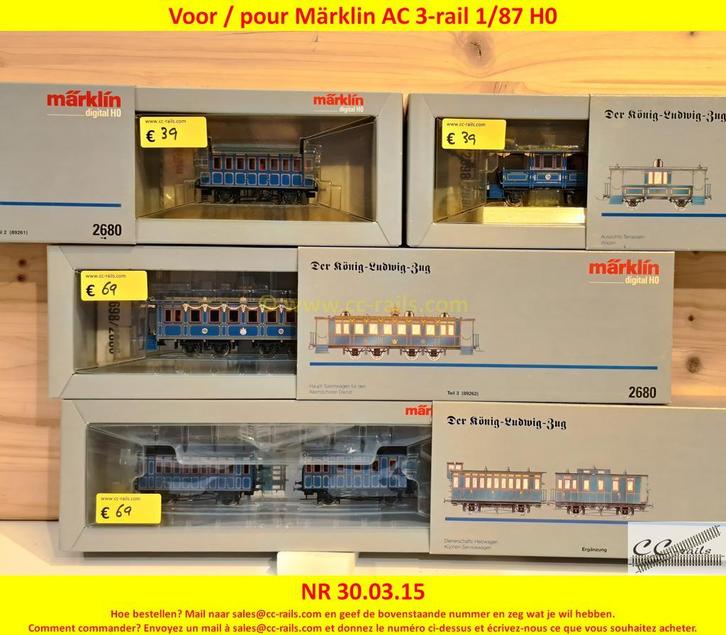 Marklin modeltreinen, locomotieven, wagons, rails, 2dehands, Hobby & Loisirs créatifs, Trains miniatures | Échelles Autre, Enlèvement ou Envoi