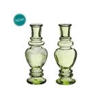 Gekleurd glazen flesje venice vaasje,kandelaar soft green  /, Hobby en Vrije tijd, Nieuw