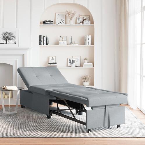 vidaXL 3-in-1 Sofa Bed - Uittrekbaar ontwerp in lichtgrijs, Huis en Inrichting, Zetels | Zetels, Nieuw, Verzenden