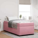 vidaXL Bedframe met matras Roze 90 x 200 cm Stof, Verzenden