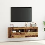 vidaXL TV Wandkasten met LED Verlichting 2 stuks Oud Hout, Huis en Inrichting, Kasten |Televisiemeubels, Verzenden, Nieuw