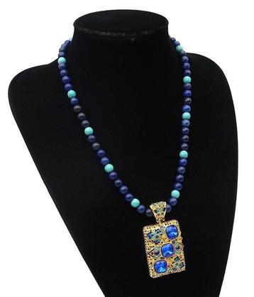Lapis-lazuli - Howlite turquoise - Collier de méditation
