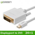 Mini Displayport DP to DVI 24+1 Cable Adapter Wit 2 Meter, Nieuw, Verzenden