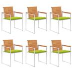 vidaXL Tuinstoelen 6 st met kussens massief acaciahout, Tuin en Terras, Verzenden, Nieuw