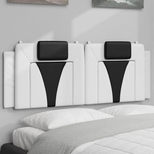vidaXL Hoofdbordkussen 140 cm kunstleer wit en zwart, Huis en Inrichting, Slaapkamer | Bedden, Nieuw, Verzenden