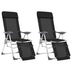 vidaXL Campingstoelen met voetensteun 2 st inklapbaar, Tuin en Terras, Verzenden, Nieuw