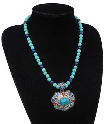 Lapis-lazuli - Howlite turquoise - Collier de méditation