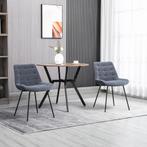 eetkamerstoel - Retro Living - Fluweel - Grijs, Nieuw, Ophalen of Verzenden, Modern, Stof