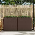 vidaXL Plantenbak verhoogd met 4 potten 2 st poly rattan, Tuin en Terras, Verzenden, Nieuw