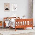 vidaXL Bedframe zonder matras massief grenenhout wasbruin, Verzenden, Nieuw