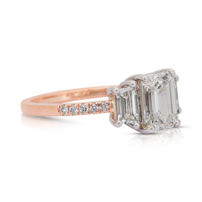 Ring - 18 karaat Witgoud, Roségoud - 2.01ct. tw. Diamant, Bijoux, Sacs & Beauté, Bagues