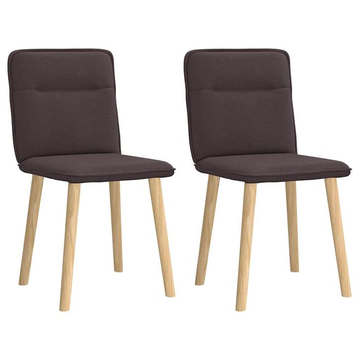 vidaXL Eetkamerstoelen 2 st stof donkerbruin, Huis en Inrichting, Stoelen, Nieuw, Verzenden