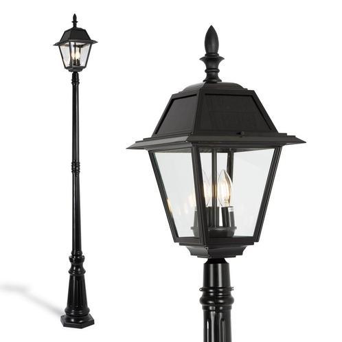 Buitenverlichting zonne-energie Vincenza Solar Lantaarn Zwar, Tuin en Terras, Buitenverlichting, Verzenden