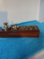 Weegschaal (14) - Teak - Gewichtenblok antiek (14), Antiek en Kunst