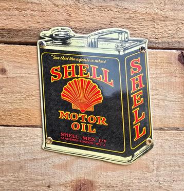 Emaille bord Shell motorolie blik, Verzenden