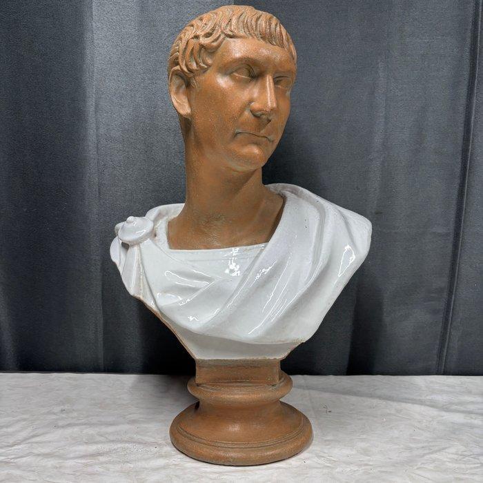 A. Santini - Buste, Gesigneerd - Julius Caesar – Monumentale, Antiquités & Art, Antiquités | Verre & Cristal
